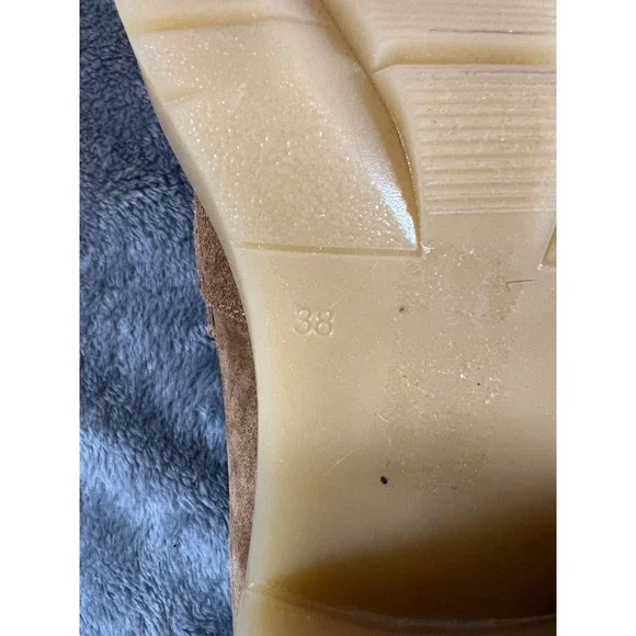 Steve Madden Louise Platform Loafers Shoes Womens 8 Beige Suede Chunky Heels - Picture 9 of 10